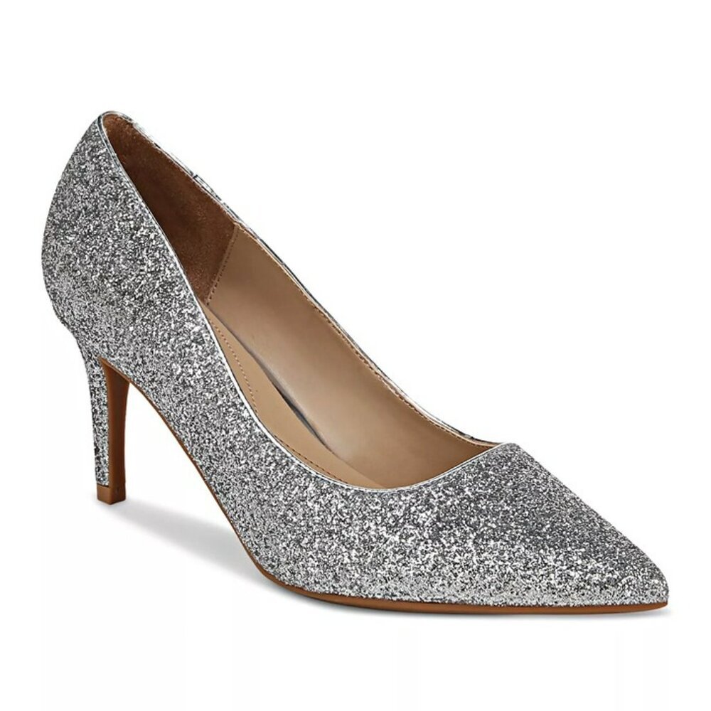 On 34th Women's Jeules Silver Glitter Pointed-Toe Pumps Size 7.5 (MSRP $80)